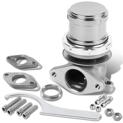 VALVULA DE ALIVIO WASTEGATE - 38MM - CAST STEEL - TALL - V-BAND - 14PSI - SILVER