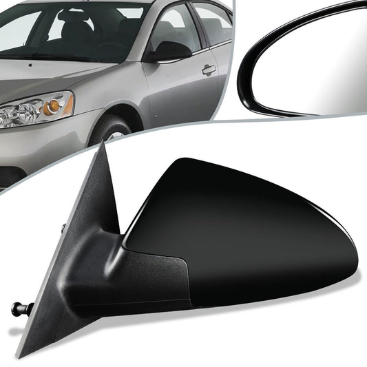 RETROVISOR MIRROR - OEM - 05-10 PONTIAC G6 SEDAN - POWERED - HEATED - PAINTABLE - BLACK - LEFT