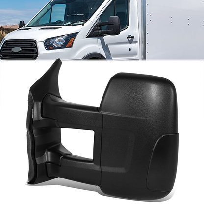 RETROVISOR MIRROR - OE STYLE - FORD TRANSIT 150 15-19 - FORD TRANSIT 250 15-19 - FORD TRANSIT 350 15-19 - LONG ARM WITH POWER HIGH ROOF - DRIVER SIDE - PAINT TO MATCH - BLACK