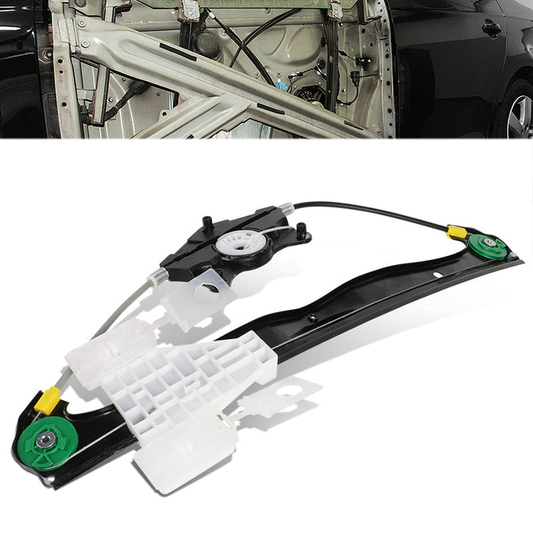 REGULADOR DE VENTANA WINDOW MOTORS & REGULATORS - METALLIC - 04-14 AUDI A3/04-14 AUDI A3 QUATTRO - FITS 4-DR MODELS ONLY - METALLIC - BARE STEEL/PLASTIC