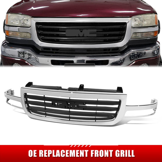 PARRILLA GRILLE - GC SERRA '03-'06/ GRILLE ASS'Y/ MAT-BLACK W/CHROME MOULDING/ (1500/2500)//PARTS.NO,GM1200475//OEM NO,19130791