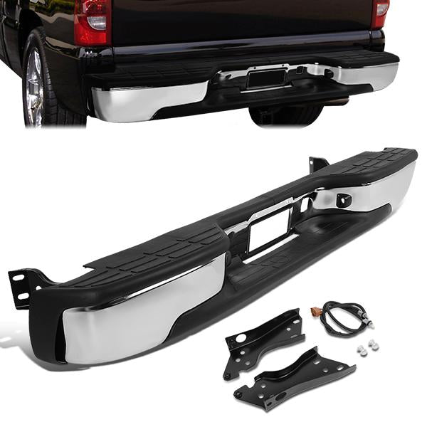 nan REAR STEP BUMPER - 99-06 CHEVY SILVERADO 1500, GMC SIERRA 1500 / 99-04 CHEVY SILVERADO 2500, GMC SIERRA 2500 / 2007 CHEVY SILVERADO 1500 CLASSIC, GMC SIERRA 1500 CLASSIC - FITS MODELS WITHOUT PARKING SENSOR HOLES - FITS FLEETSIDE / STYLESIDE MODELS -