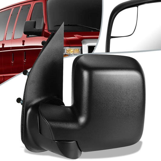 RETROVISOR MIRROR - OEM - 10-14 FORD E-150, E-250, E-350, E-450 / 10-14 FORD ECONOLINE - MANUAL - TEXTURED - BLACK - LEFT