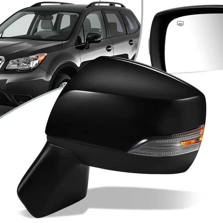 RETROVISOR MIRROR - OEM - 12-17 SUBARU CROSSTEK - POWERED - HEATED - W/ SIGNAL LIGHT - FOLDING - BLACK MATERIAL - LEFT