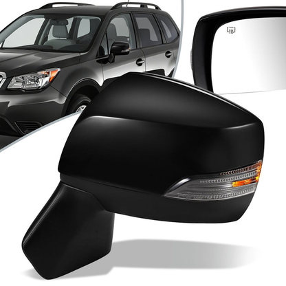 RETROVISOR MIRROR - OEM - 12-17 SUBARU CROSSTEK - POWERED - HEATED - W/ SIGNAL LIGHT - FOLDING - BLACK MATERIAL - LEFT