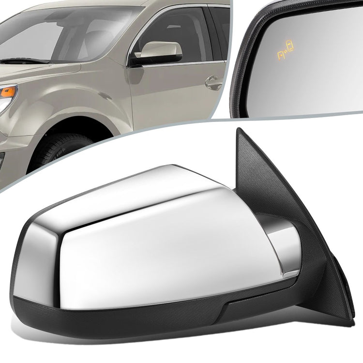 RETROVISOR MIRROR - OEM - 10-16 CHEVY EQUINOX - POWERED - HEATED - W/ MEMORY - FOLDING - W/ BSD - CHROME COVER - RIGHT