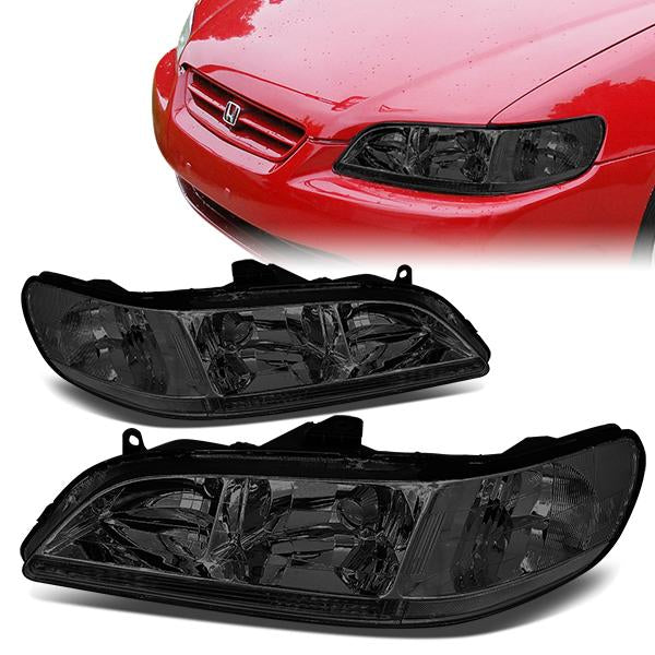 FAROS 98-02 HONDA ACCORD 2/4-DOOR - 9006 LOW BEAM / 9005 HIGH BEAM - SMOKE HOUSING / CLEAR CORNER