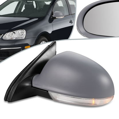 RETROVISOR MIRROR - OEM - 04-08 VOLKSWAGEN GOLF / 06-09 VOLKSWAGEN RABBIT - POWERED - HEATED - W/ SIGNAL LIGHT - W/ PUDDLE LIGHT - FOLDING - LEFT - GRAY