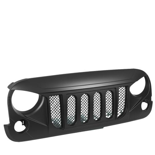 PARRILLA GRILLE GUARD - 07-17 JEEP WRANGLER - ANGRY BIRD STYLE - MESH - ABS - BLACK