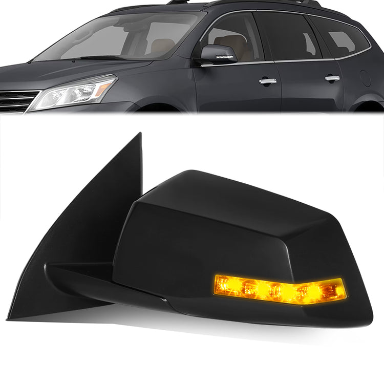 RETROVISOR MIRROR - OE STYLE - CHEVROLET TRAVERSE 2013-2017 - GMC ACADIA 2013-2016 - GMC ACADIA LIMITED 2017 - WITH POWER WITH HEATED WITH SIGNAL WITH BLIND SPOT WITH MEMORY - DRIVER LEFT SIDE - BLACK