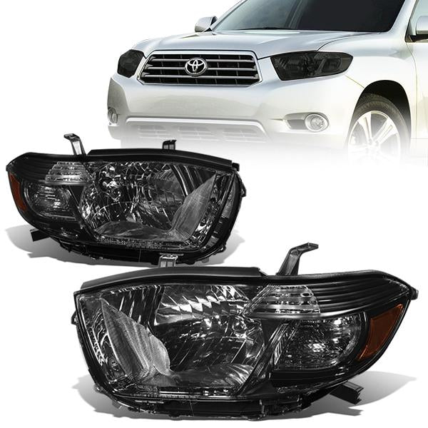 FAROS 08-10 TOYOTA HIGHLANDER - H4 LOW BEAM / HIGH BEAM / 7440A TURN SIGNAL - SMOKE HOUSING / AMBER CORNER