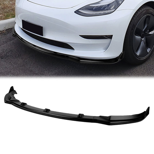 LIP FRONTAL 17-21 TESLA MODEL 3 - REQUIRES DRILLING BUMPER FOR INSTALLATION - 3PC - MATTE BLACK