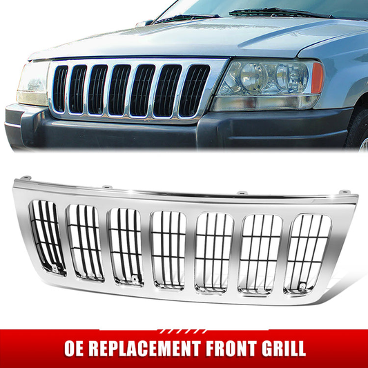 PARRILLA GRILLE - JP GRAND CHRKEE '99-'04/ GRILLE ASS'Y 99-03/ (INNER +OUTER)/ CHROME/BLACK/ (LAREDO) (PERFORMANCE)//PARTS.NO,CH1200234//OEM NO,55155921AC-PFM
