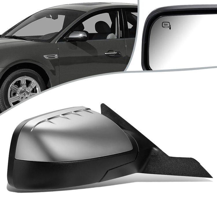 RETROVISOR MIRROR - OEM - 08-09 FORD TAURUS - POWERED - HEATED - W/ PUDDLE LIGHT - FOLDING - SATIN CHROME - RIGHT