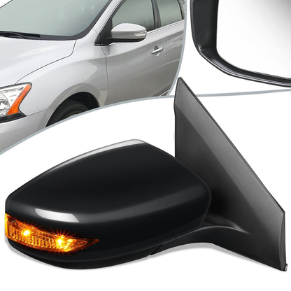 RETROVISOR MIRROR - OEM - 13-15 NISSAN SENTRA - POWERED - HEATED - TEXTURED - BLACK - RIGHT