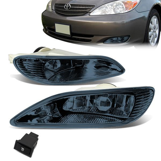 FAROS DE NIEBLA 02-04 TOYOTA CAMRY / 02-03 SOLARA / 05-08 COROLLA - W/ SWITCH - 9006 BULB - SMOKE