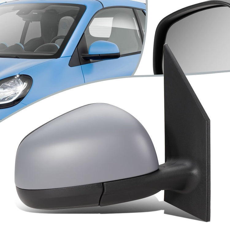 RETROVISOR MIRROR - OEM - 16-17 SMART FORTWO - MANUAL - W/ CABLE - W/ TEMP SENSOR - FOLDING - GRAY - RIGHT