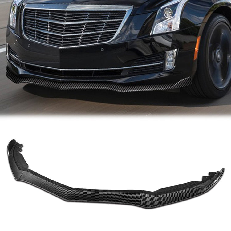LIP FRONTAL 15-18 CADILLAC ATS - REQUIRES DRILLING BUMPER FOR INSTALLATION - 3PC - CARBON FIBER LOOK