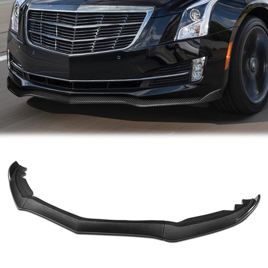 LIP FRONTAL 15-18 CADILLAC ATS - REQUIRES DRILLING BUMPER FOR INSTALLATION - 3PC - CARBON FIBER LOOK