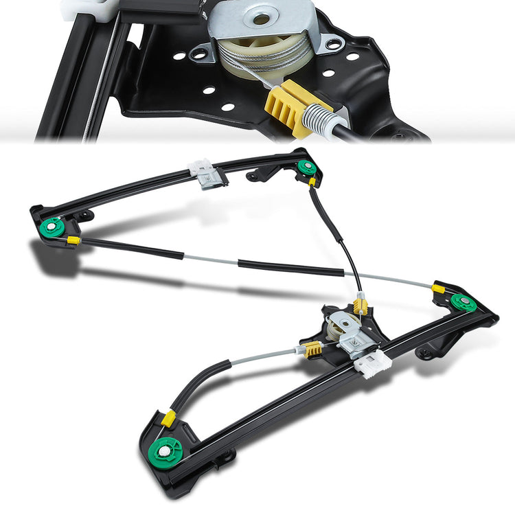 REGULADOR DE VENTANA WINDOW MOTORS & REGULATORS - METALLIC - 04-08 FORD F-150/04-08 FORD LOBO - FITS EXTENDED CAB DOES NOT CREW CAB / STANDARD CABS - METALLIC - BARE STEEL/PLASTIC