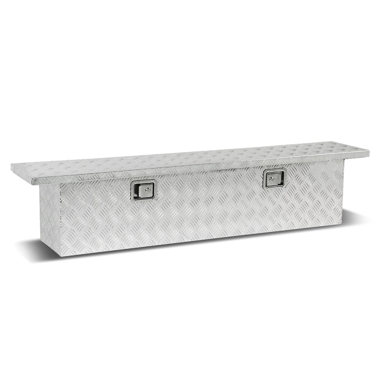 CAJA DE HERRAMIENTAS TRUCK CROSSOVER - W/ LOCK & KEY - ALUMINUM - 63" X 12" X 14" - SILVER