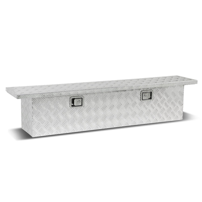 CAJA DE HERRAMIENTAS TRUCK CROSSOVER - W/ LOCK & KEY - ALUMINUM - 63" X 12" X 14" - SILVER