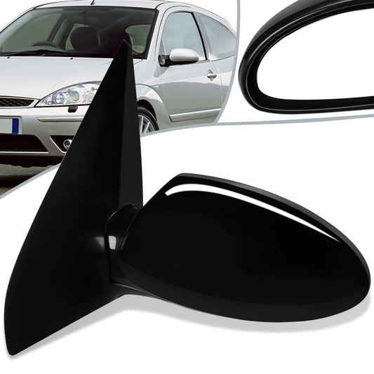 RETROVISOR MIRROR - OEM - 02-07 FORD FOCUS - POWERED - HEATED - PAINTABLE - BLACK - LEFT
