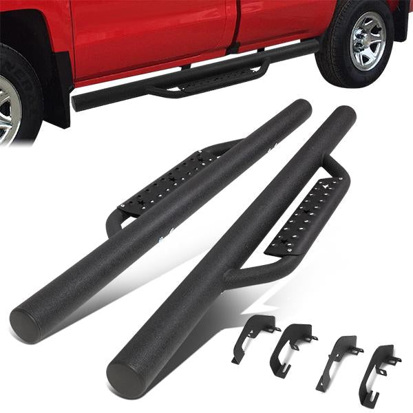 ESTRIBOS STEP DOWN - 07-18 CHEVY SILVERADO 1500, GMC SIERRA 1500 / 07-19 CHEVY SILVERADO 2500HD, SILVERADO 3500HD, GMC SIERRA 2500HD, SIERRA 3500HD - REGULAR CAB - MATTE BLACK