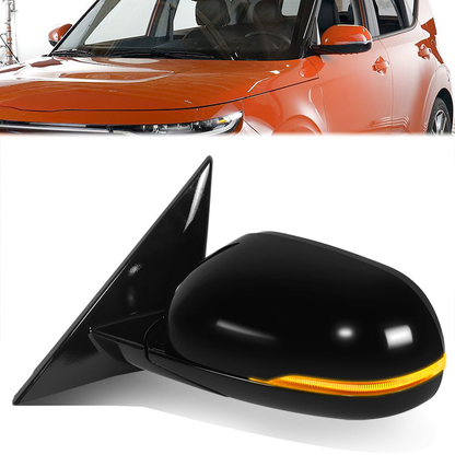 RETROVISOR MIRROR - OE STYLE - KIA SOUL 2020-2024 - WITH POWER WITH HEATED GLASS - DRIVER LEFT SIDE - BLACK