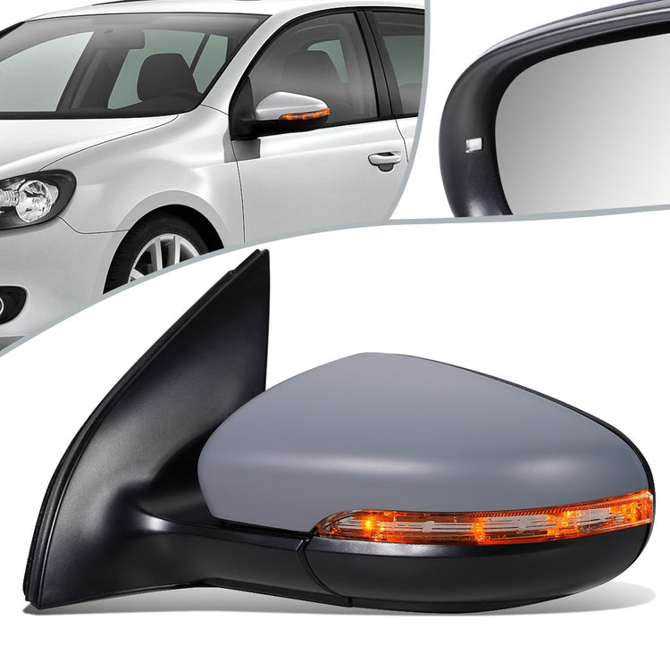 RETROVISOR MIRROR - OEM - 09-12 VOLKSWAGEN GOLF - POWERED - HEATED - W/ SIGNAL LIGHT - W/ PUDDLE LIGHT - FOLDING - LEFT - GRAY