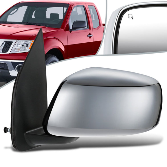 RETROVISOR MIRROR - OEM - 05-20 NISSAN FRONTIER - POWERED - HEATED - FOLDING - CHROME COVER - LEFT