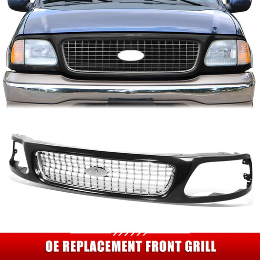 PARRILLA GRILLE - FD EXPDTION '97-'02/'03-'06/ GRILLE ASS'Y '97-'98/ MAT-BLACK (OUTER)/ W/CHROME/SILVER (INNER)/ (EDDIE BEAUER) (4WD)//PARTS.NO,FO1200386//OEM NO,F85Z8200FPTM