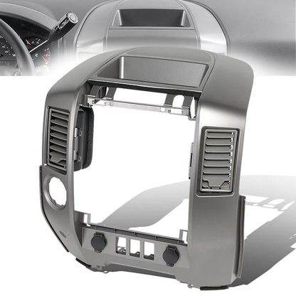 nan A/C CENTER CONSOLE BEZEL - 04-06 NISSAN TITAN SE, XE / 05-06 NISSAN ARMADA SE - FITS MODELS BUILT FROM OCTOBER 2003 THRU AUGUST 2006 - W/O CENTER SPEAKER - GRAY