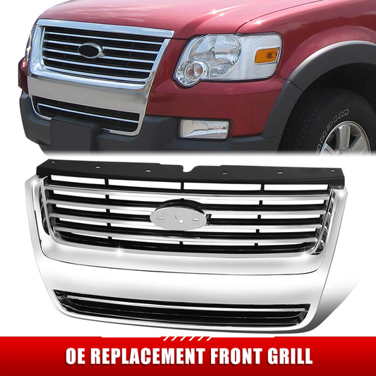 PARRILLA GRILLE - FD EXPLER '06-'08/'09-'10/ GRILLE ASS'Y 06-10/ CHROME/PAINTED BLACK/ (XLT/LIMITED)/ (W/O IRON MAN PKG)//PARTS.NO,FO1200476//OEM NO,8L2Z8200DA