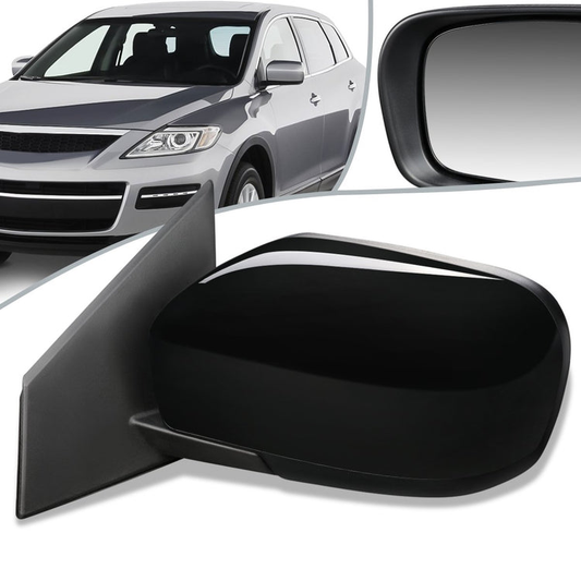 RETROVISOR MIRROR - OEM - 07-09 MAZDA CX-9 - POWERED - PAINTABLE - BLACK - LEFT
