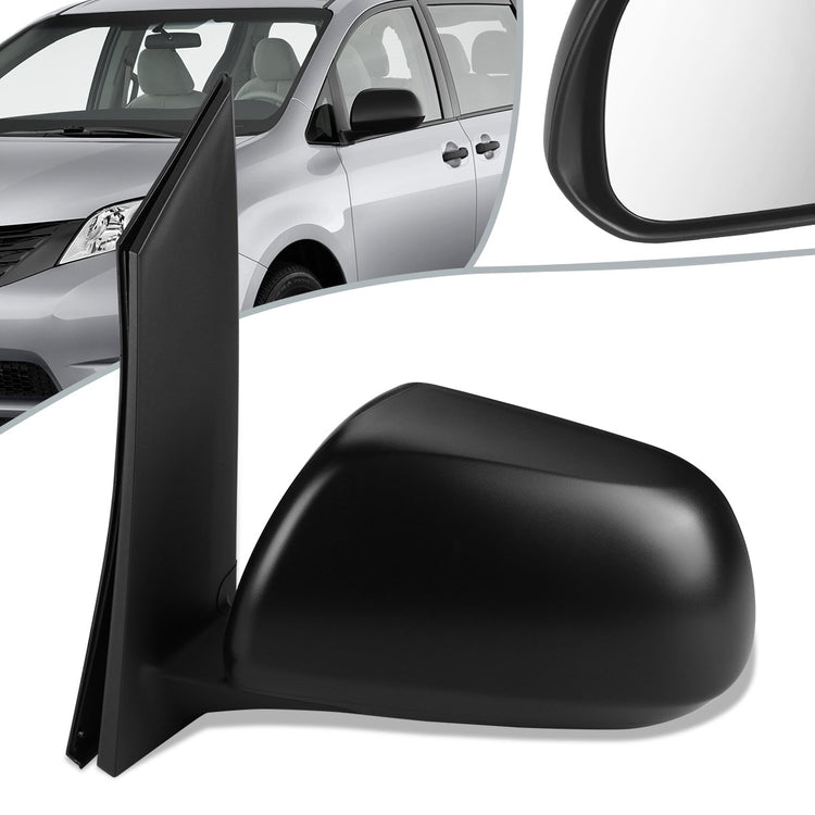 RETROVISOR MIRROR - OEM - 11-14 TOYOTA SIENNA - POWERED - TEXTURED - BLACK - LEFT