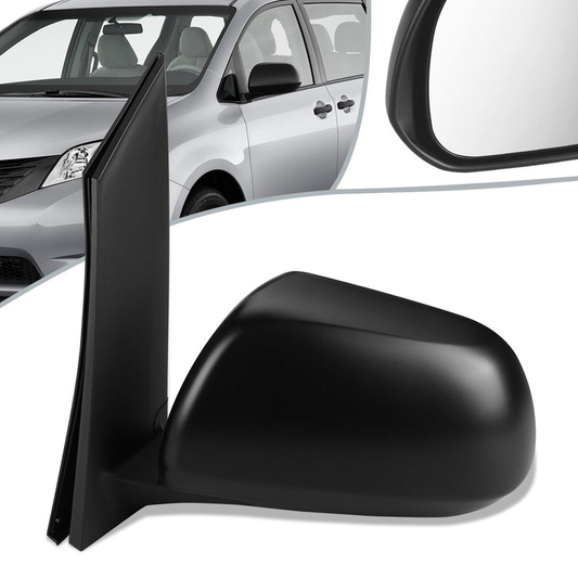 RETROVISOR MIRROR - OEM - 11-14 TOYOTA SIENNA - POWERED - TEXTURED - BLACK - LEFT