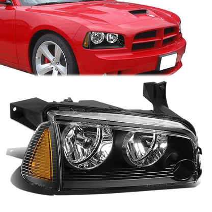 FAROS OE STYLE - 06-10 DODGE CHARGER - USES 9004 / USES 9005XS HIGH/9006XS LOW BEAM BULBS - BLACK HOUSING - RIGHT