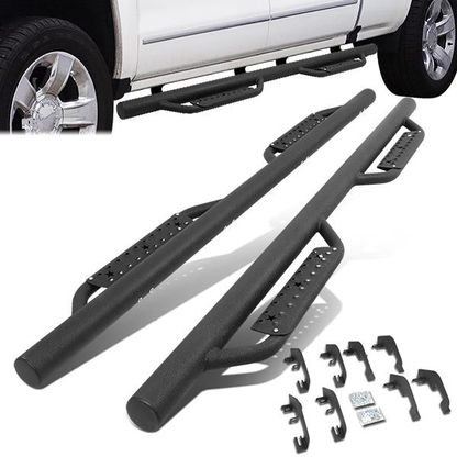 ESTRIBOS STEP DOWN - 07-18 CHEVY SILVERADO 1500, GMC SIERRA 1500 / 07-19 CHEVY SILVERADO 2500HD, SILVERADO 3500HD, GMC SIERRA 2500HD, SIERRA 3500HD - DOES NOT FIT MODELS EQUIPPED WITH DEF TANK - CREW CAB - MATTE BLACK
