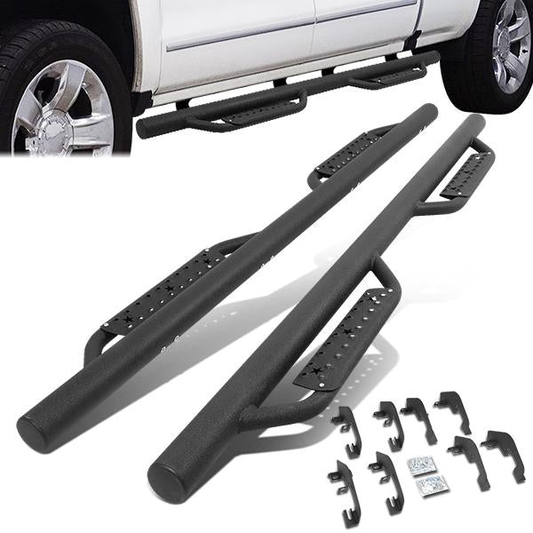 ESTRIBOS STEP DOWN - 07-18 CHEVY SILVERADO 1500, GMC SIERRA 1500 / 07-19 CHEVY SILVERADO 2500HD, SILVERADO 3500HD, GMC SIERRA 2500HD, SIERRA 3500HD - DOES NOT FIT MODELS EQUIPPED WITH DEF TANK - CREW CAB - MATTE BLACK