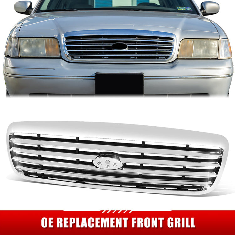PARRILLA GRILLE - FD CRWN VICRIA 98-02/ GRILLE ASS'Y 98-11/ CHROME/BLACK/ (HONEY COMB) (W/O POLICE)/ (BASE/LX)//PARTS.NO,FO1200346//OEM NO,6W7Z8200BA