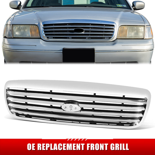 PARRILLA GRILLE - FD CRWN VICRIA 98-02/ GRILLE ASS'Y 98-11/ CHROME/BLACK/ (HONEY COMB) (W/O POLICE)/ (BASE/LX)//PARTS.NO,FO1200346//OEM NO,6W7Z8200BA