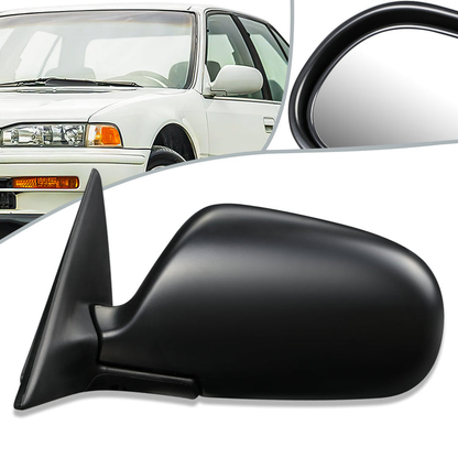 RETROVISOR MIRROR - OEM - 90-93 HONDA ACCORD - POWERED - FOLDING - TEXTURED - BLACK - LEFT