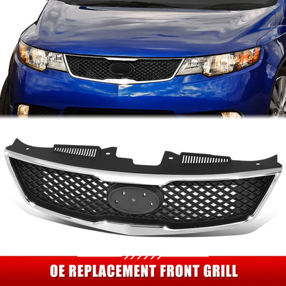 PARRILLA GRILLE - KA FOTE/FOTE-KOUP '10-'13/ GRILLE ASS'Y 10-10/ MAT-BLACK/ W/CHROME MOULDING//PARTS.NO,KI1200139//OEM NO,863501M010