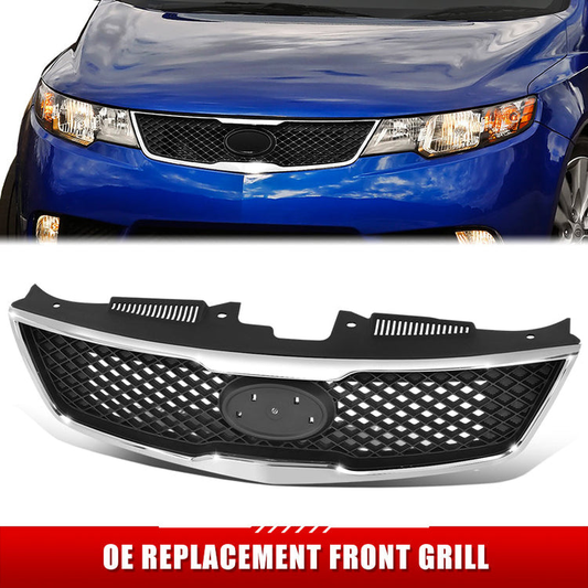 PARRILLA GRILLE - KA FOTE/FOTE-KOUP '10-'13/ GRILLE ASS'Y 10-10/ MAT-BLACK/ W/CHROME MOULDING//PARTS.NO,KI1200139//OEM NO,863501M010
