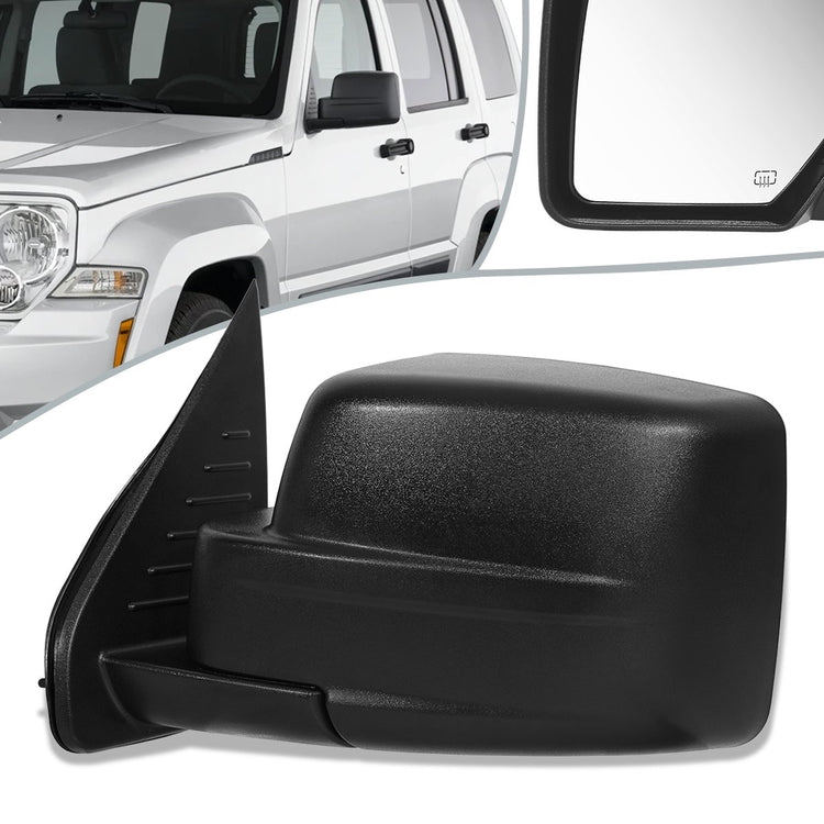 RETROVISOR MIRROR - 08-12 JEEP LIBERTY - POWERED - HEATED - OEM - LEFT - TEXTURED/BLACK