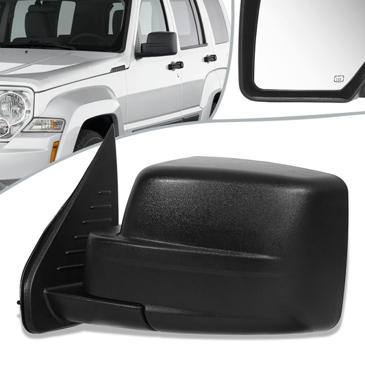 RETROVISOR MIRROR - 08-12 JEEP LIBERTY - POWERED - HEATED - OEM - LEFT - TEXTURED/BLACK