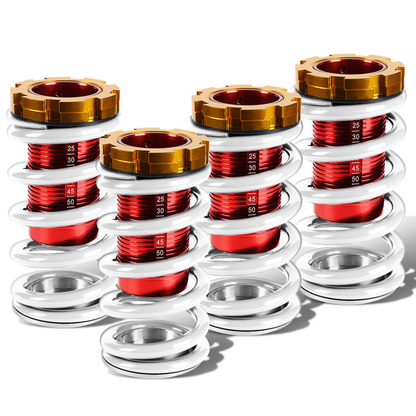 COILOVER 88-00 HONDA CIVIC / 88-91 CRX / 93-97 DEL SOL / 90-01 INTEGRA - SCALE - RED SLEEVES / GOLD TOP / WHITE SPRING
