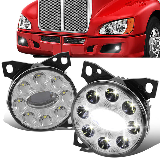 FAROS DE NIEBLA 08-15 KENWORTH T660 / 13-20 PETERBILT 579 / 11-20 PETERBILT 587 - PROJECTOR - FULL LED - CHROME