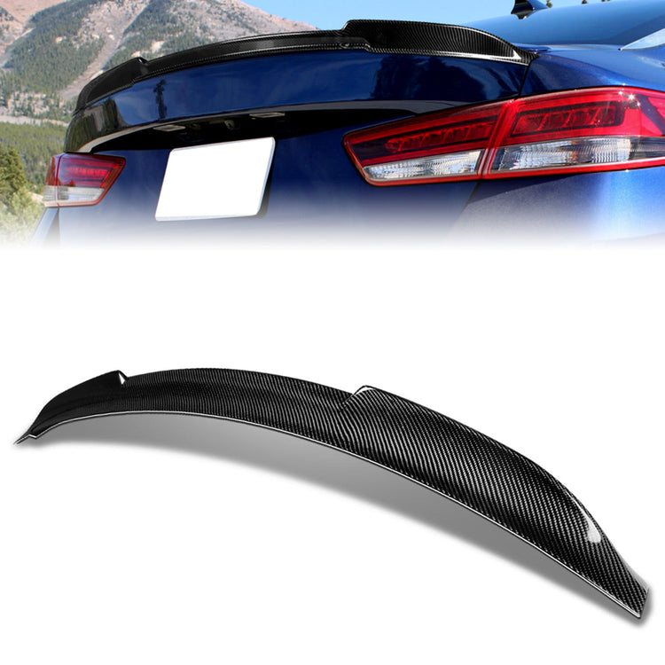 SPOILER CAR TRUNK SPOILER - 16-20 KIA OPTIMA - CARBON FIBER BLACK